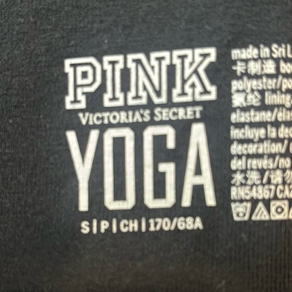 Pink Victoria's Secret Black Leggings Sleek Form-Fitting Design Sz small - Picture 3 of 6
